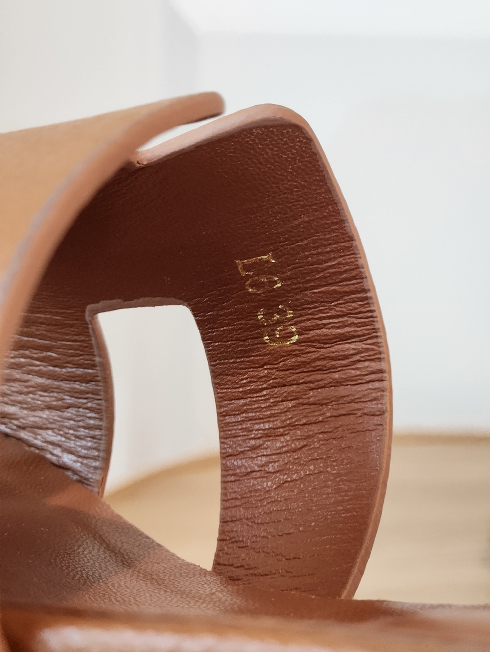 Hermes Elda Tan Leather Platform Espadrille Wedge Strap Heels Size 39 / 8-8.5 - Picture 11 of 11